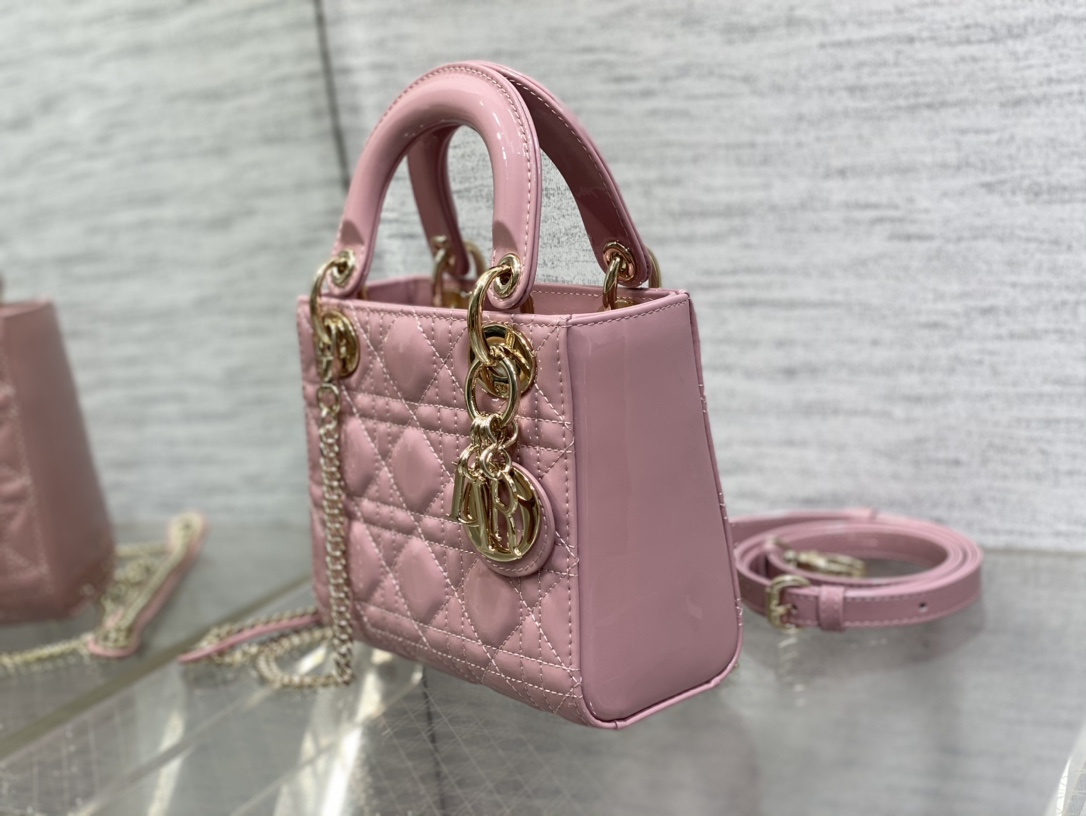 Mini Lady Dior Bag Lilac Patent Cannage Calfskin